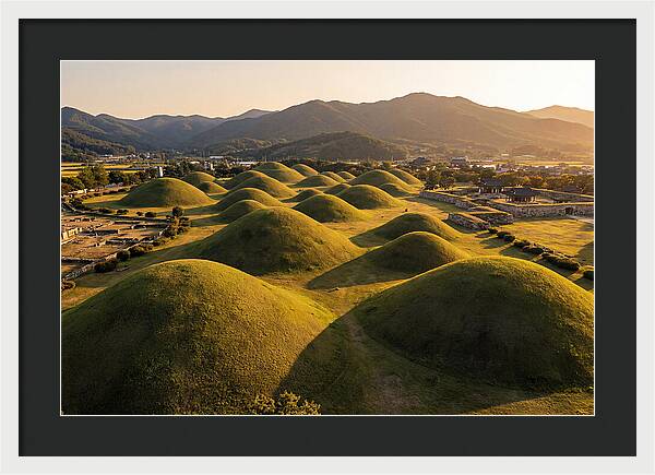 Gyeongju Royal Tombs At Golden Hour