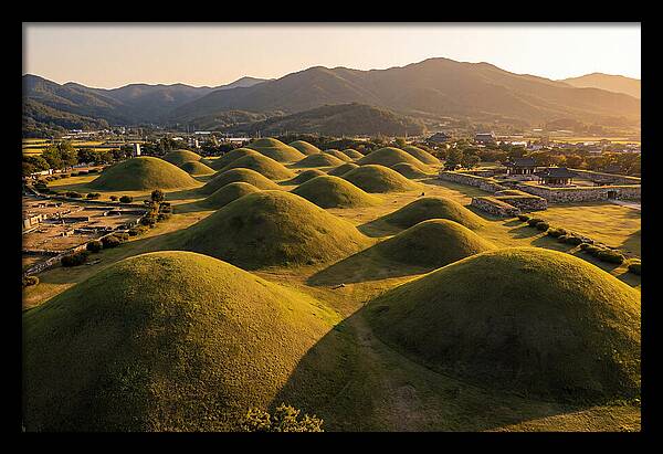 Gyeongju Royal Tombs At Golden Hour