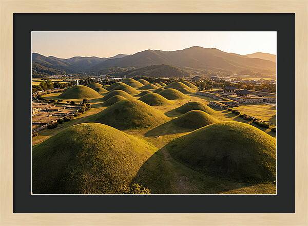 Gyeongju Royal Tombs At Golden Hour