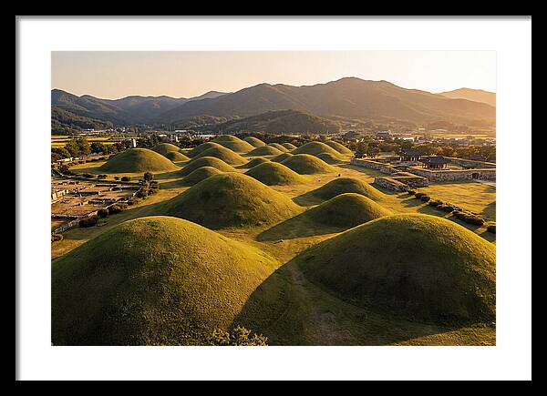 Gyeongju Royal Tombs At Golden Hour