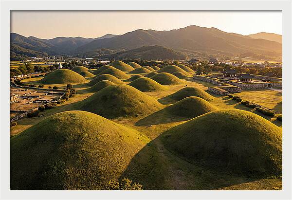 Gyeongju Royal Tombs At Golden Hour
