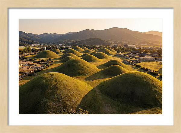 Gyeongju Royal Tombs At Golden Hour