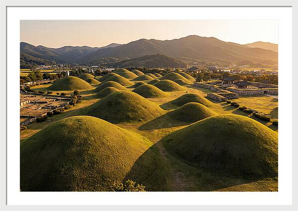 Gyeongju Royal Tombs At Golden Hour