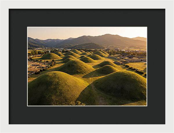 Gyeongju Royal Tombs At Golden Hour