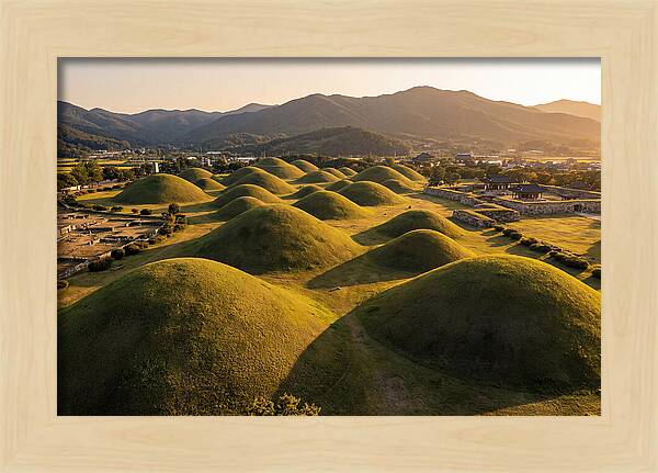 Gyeongju Royal Tombs At Golden Hour