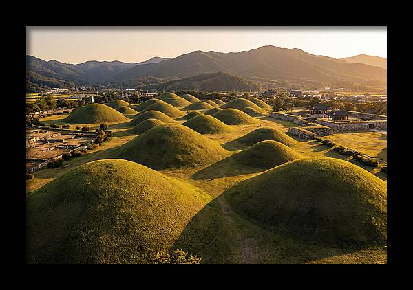 Gyeongju Royal Tombs At Golden Hour