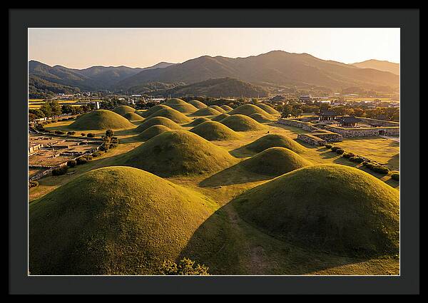 Gyeongju Royal Tombs At Golden Hour