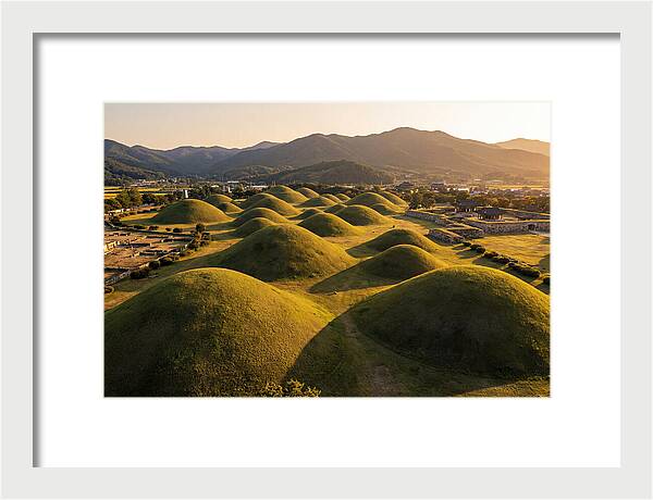 Gyeongju Royal Tombs At Golden Hour