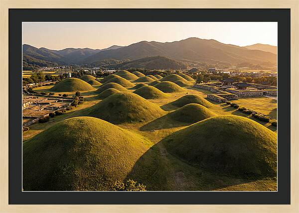 Gyeongju Royal Tombs At Golden Hour