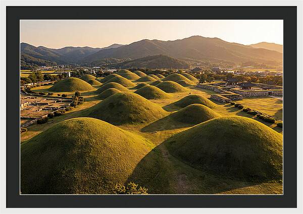 Gyeongju Royal Tombs At Golden Hour