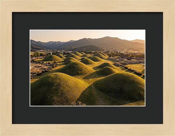 Gyeongju Royal Tombs At Golden Hour