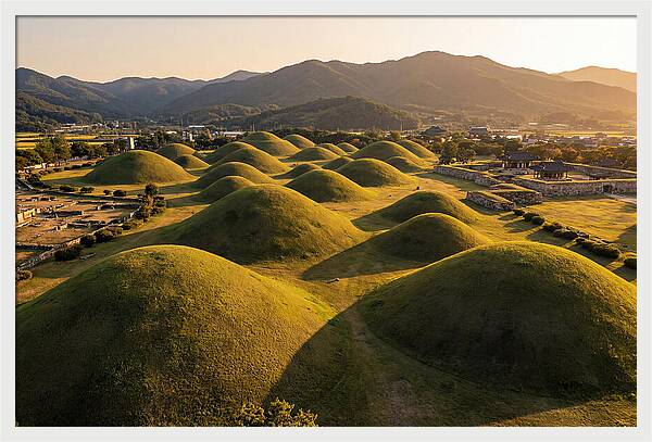 Gyeongju Royal Tombs At Golden Hour