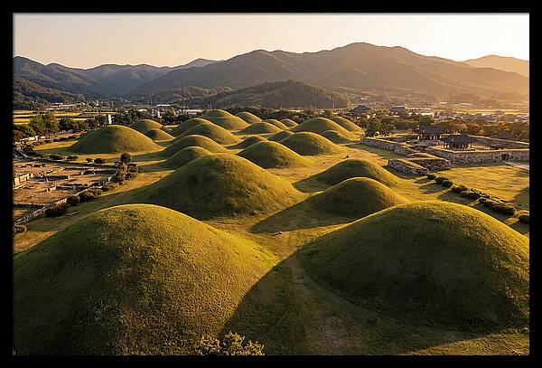 Gyeongju Royal Tombs At Golden Hour