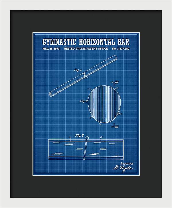 Gymnastic Horizontal Bar Blueprint Patent Us3827689a