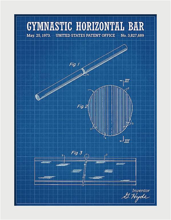 Gymnastic Horizontal Bar Blueprint Patent Us3827689a