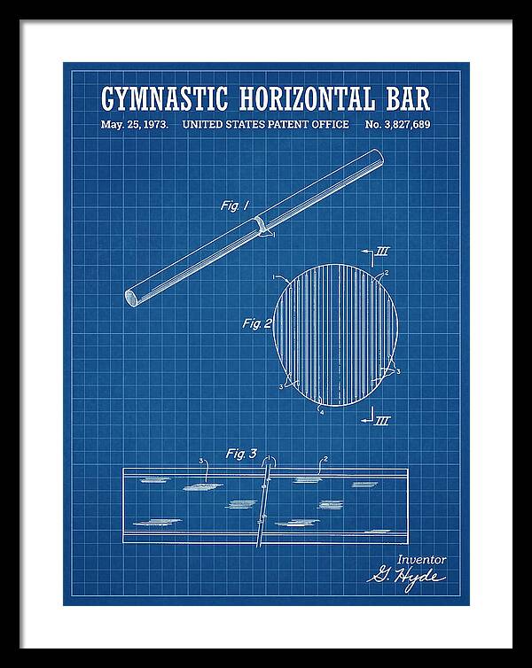 Gymnastic Horizontal Bar Blueprint Patent Us3827689a