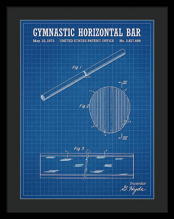 Gymnastic Horizontal Bar Blueprint Patent Us3827689a