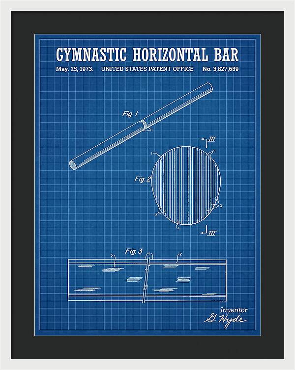 Gymnastic Horizontal Bar Blueprint Patent Us3827689a