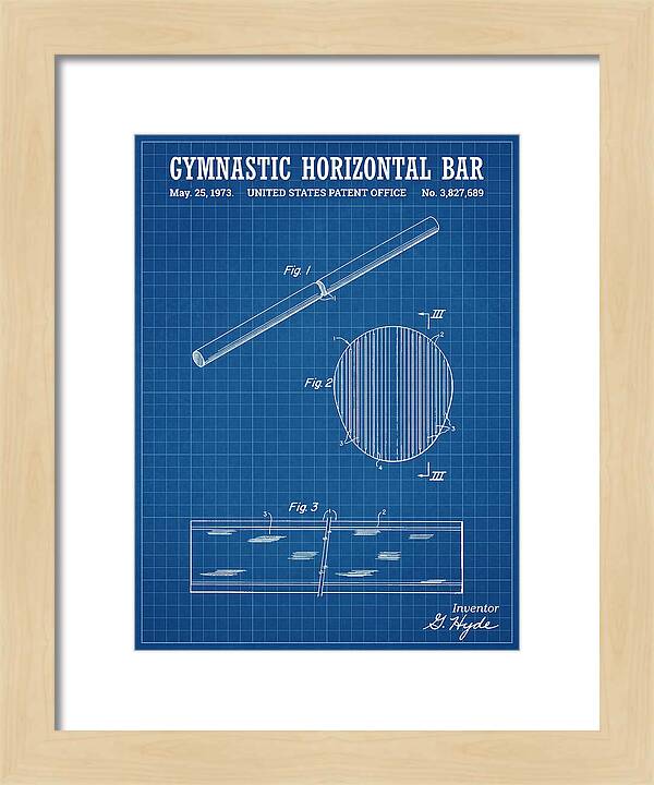 Gymnastic Horizontal Bar Blueprint Patent Us3827689a