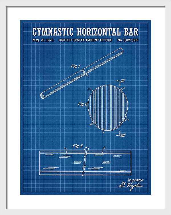 Gymnastic Horizontal Bar Blueprint Patent Us3827689a