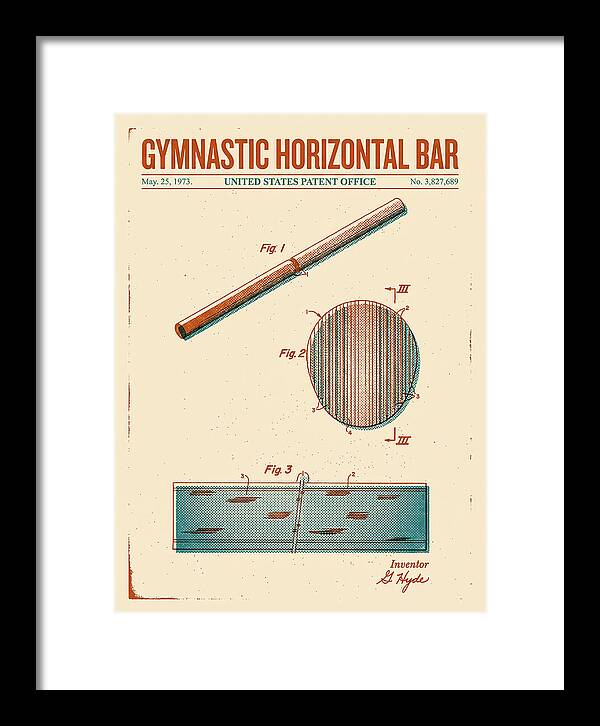 Gymnastic Horizontal Bar Retro Patent Us3827689a