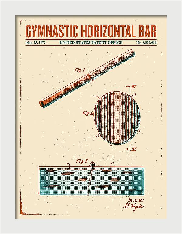 Gymnastic Horizontal Bar Retro Patent Us3827689a