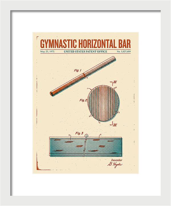 Gymnastic Horizontal Bar Retro Patent Us3827689a