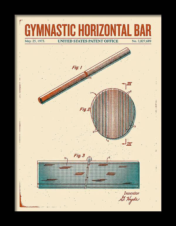 Gymnastic Horizontal Bar Retro Patent Us3827689a