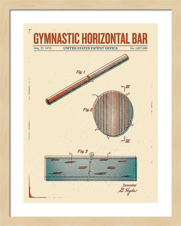 Gymnastic Horizontal Bar Retro Patent Us3827689a