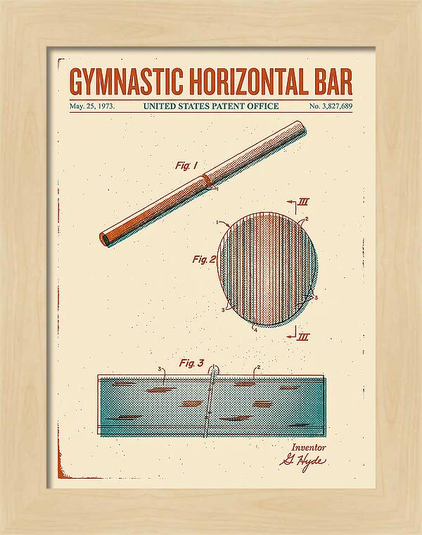 Gymnastic Horizontal Bar Retro Patent Us3827689a