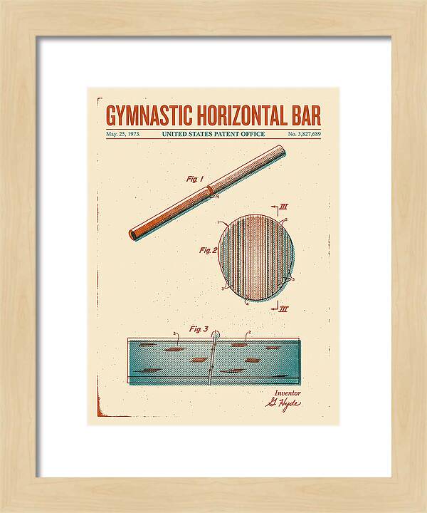 Gymnastic Horizontal Bar Retro Patent Us3827689a