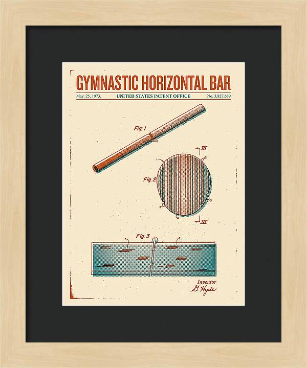 Gymnastic Horizontal Bar Retro Patent Us3827689a