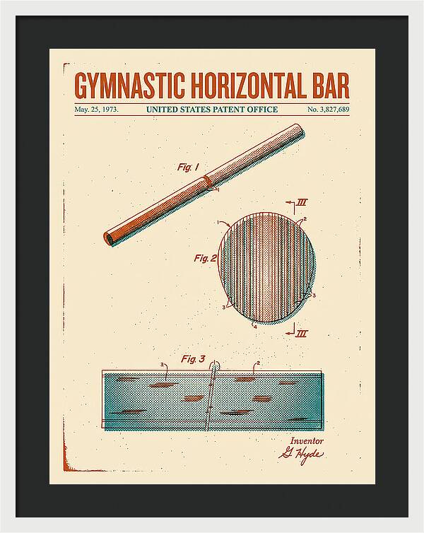 Gymnastic Horizontal Bar Retro Patent Us3827689a