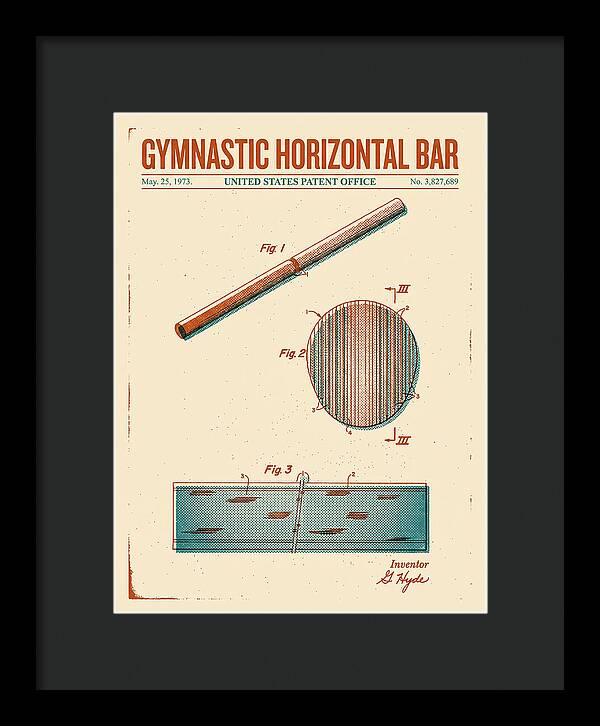 Gymnastic Horizontal Bar Retro Patent Us3827689a