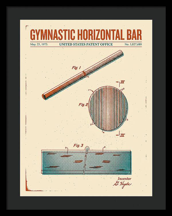 Gymnastic Horizontal Bar Retro Patent Us3827689a