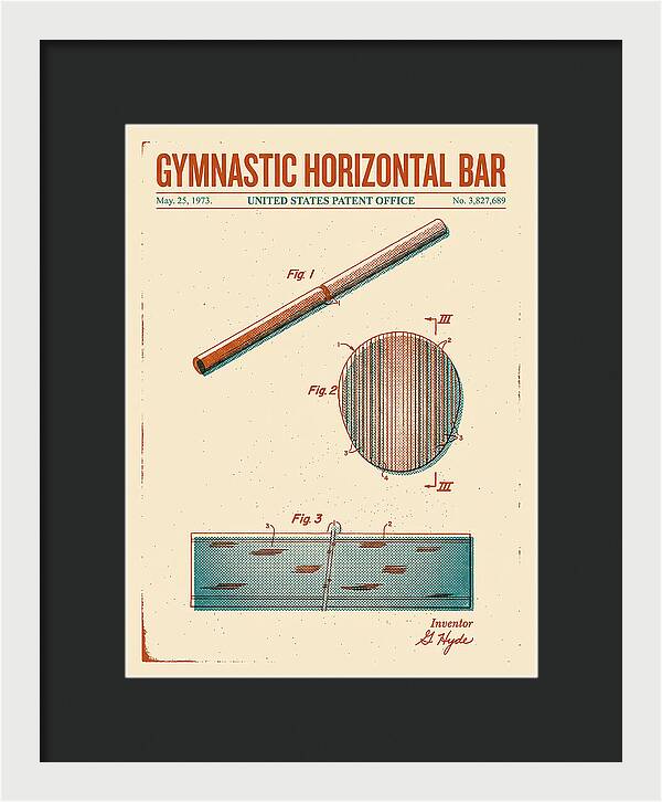 Gymnastic Horizontal Bar Retro Patent Us3827689a