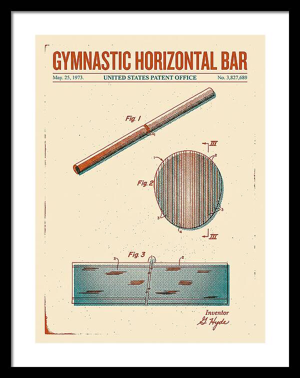 Gymnastic Horizontal Bar Retro Patent Us3827689a