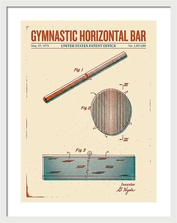 Gymnastic Horizontal Bar Retro Patent Us3827689a