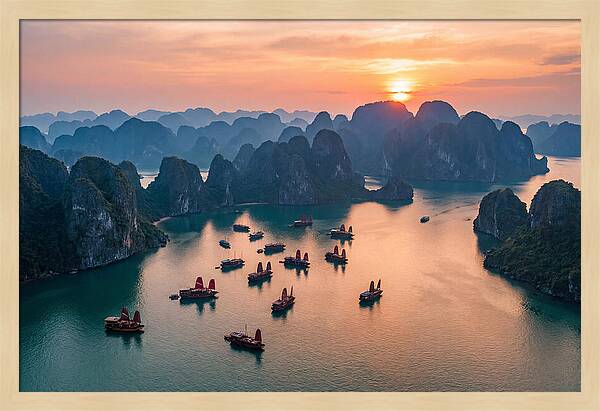 Ha Long Bay At Golden Hour