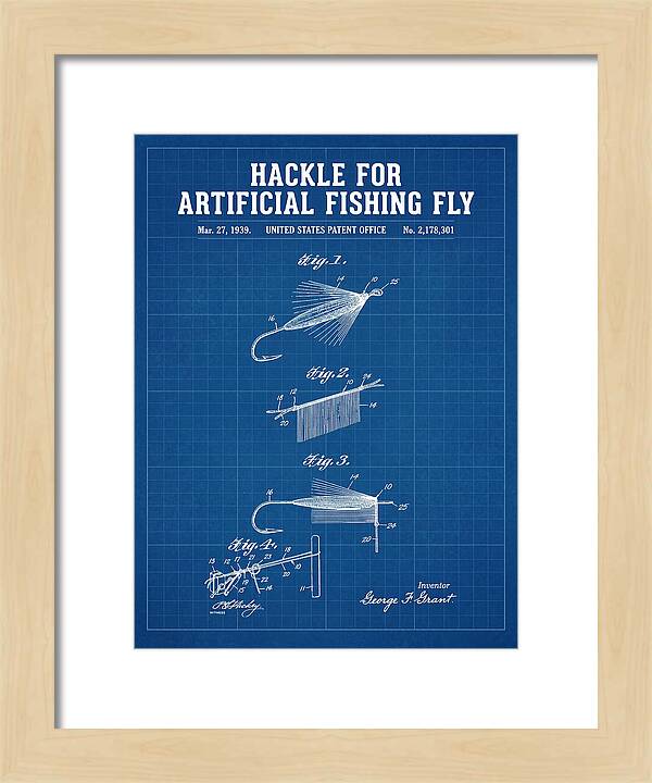 Hackle For Artificial Fishing Fly Blueprint Patent Us2178301a