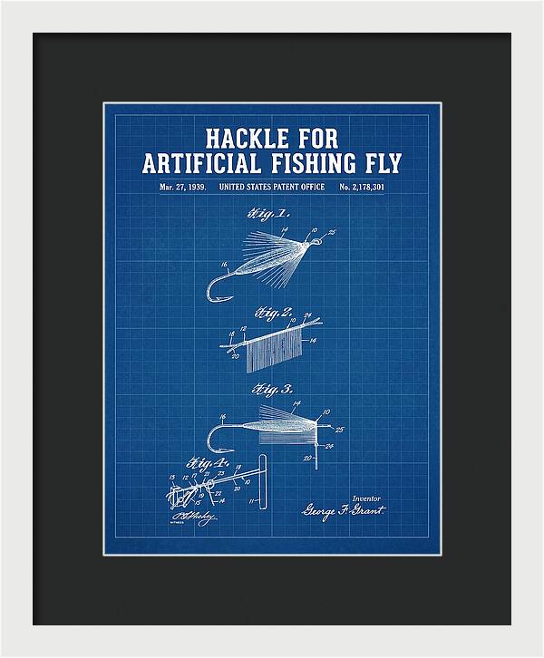 Hackle For Artificial Fishing Fly Blueprint Patent Us2178301a