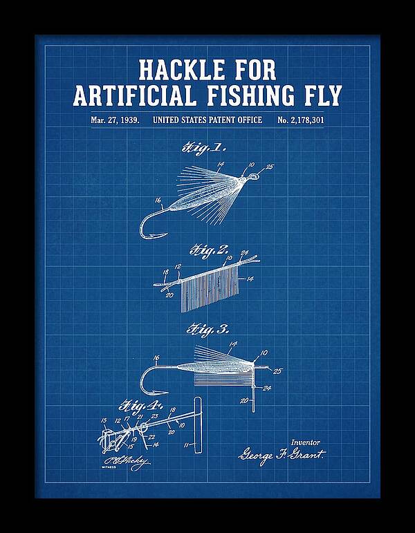 Hackle For Artificial Fishing Fly Blueprint Patent Us2178301a