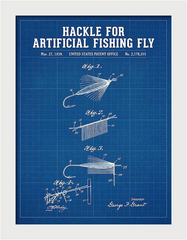 Hackle For Artificial Fishing Fly Blueprint Patent Us2178301a