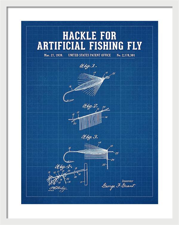 Hackle For Artificial Fishing Fly Blueprint Patent Us2178301a