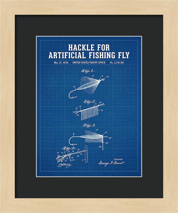 Hackle For Artificial Fishing Fly Blueprint Patent Us2178301a