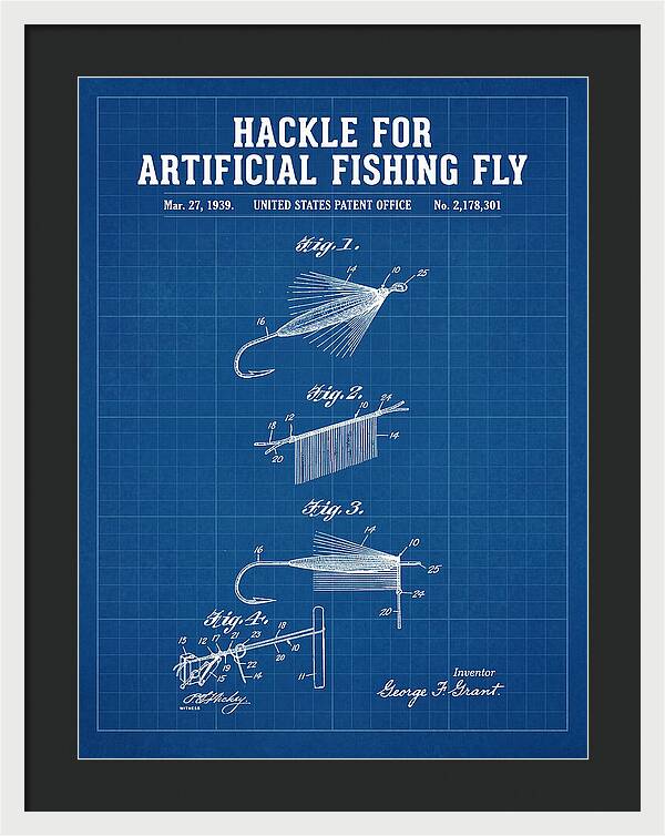 Hackle For Artificial Fishing Fly Blueprint Patent Us2178301a