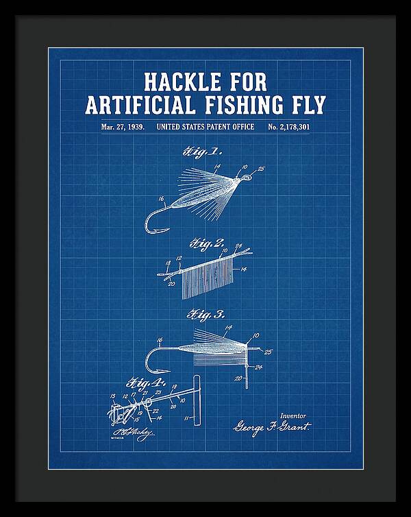 Hackle For Artificial Fishing Fly Blueprint Patent Us2178301a