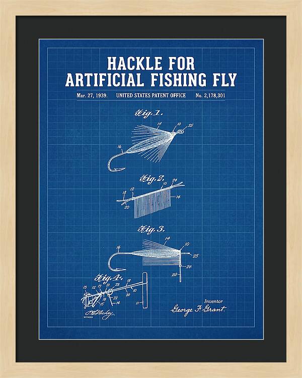 Hackle For Artificial Fishing Fly Blueprint Patent Us2178301a