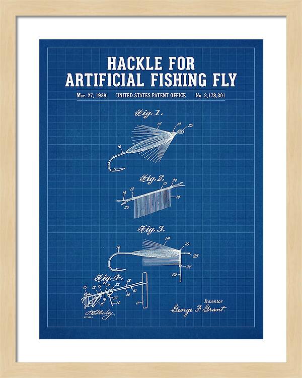 Hackle For Artificial Fishing Fly Blueprint Patent Us2178301a