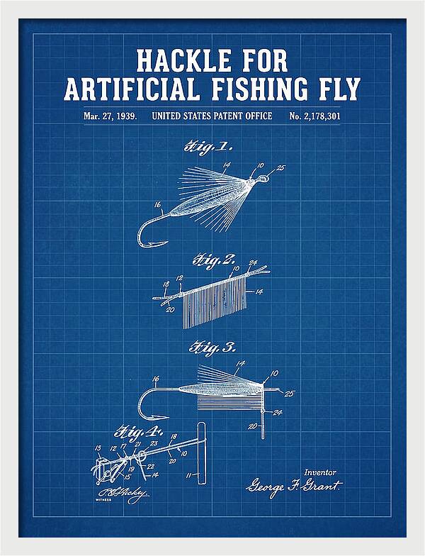 Hackle For Artificial Fishing Fly Blueprint Patent Us2178301a